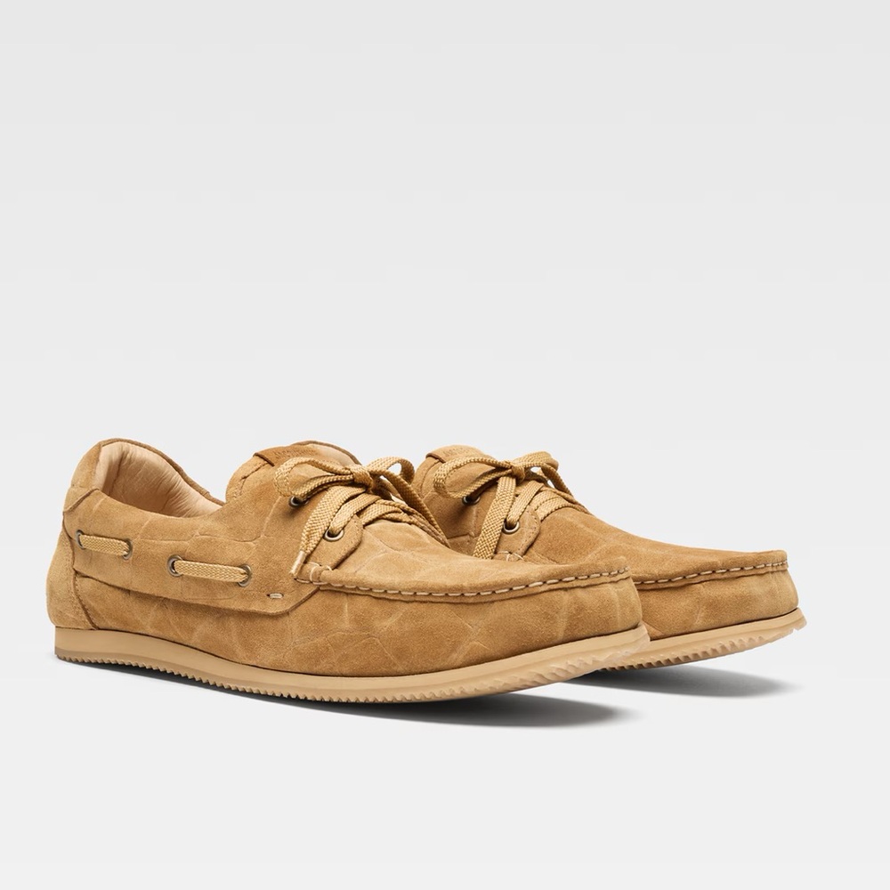 JACQUEMUS LA CROISIÈRE Boat shoes Camel Suede Tan Beige 44 / 11 US Mens
